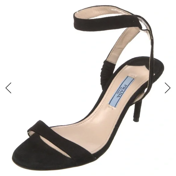 PRADA Black Stiletto slingback Heel Sandals - Picture 2 of 5